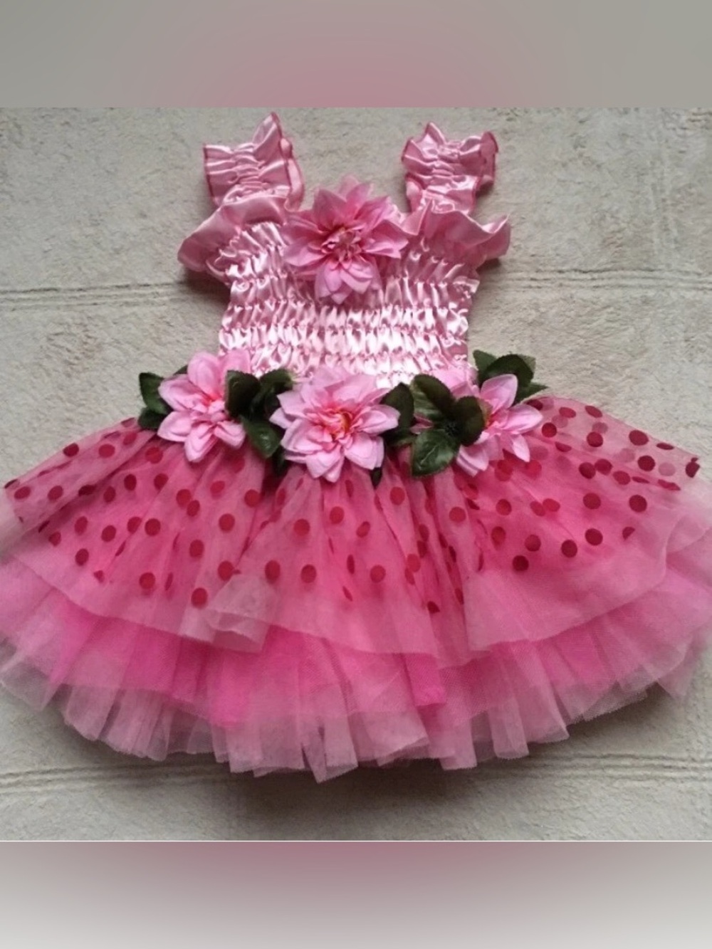 GREAT PRETENDERS Little Girls Tutu, Pageant Dress, Size 3-4, Pink, Flowers, NWOT